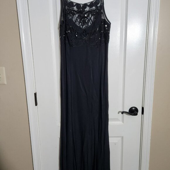 Vintage 90s Cache mesh back gown women's size 10 black homecoming prom pageant - Picture 3 of 6